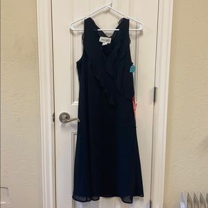 Dani Max black cocktail dress with ruffle front